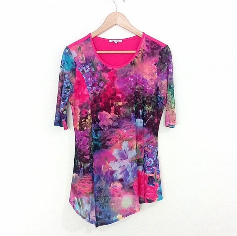 Vivian Wong Fairy Land Pink Layered 1/2 Sleeve Top